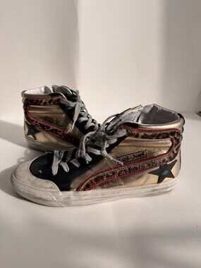 Golden Goose ⭐ Red & Gold High-Top Sneakers Size 8US/38EU